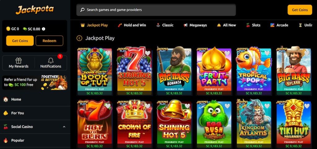 jackpota casino screenshot