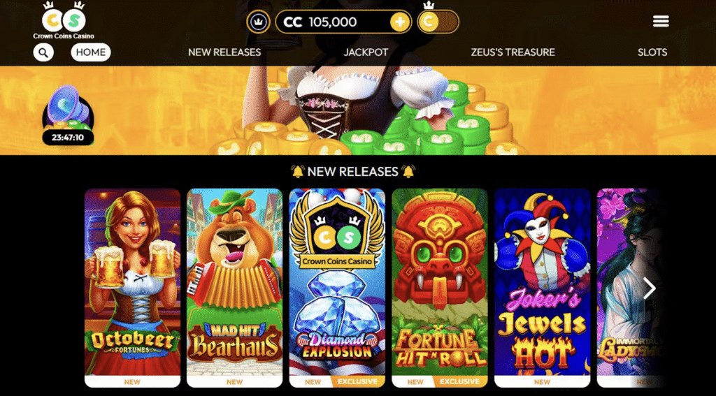 crown coins casino game list