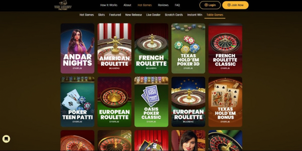 The money factory casino games