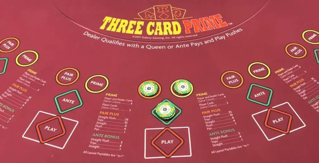 3 card poker table layout