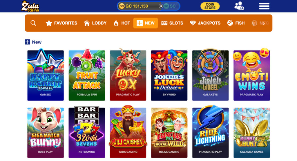 zula casino games lobby